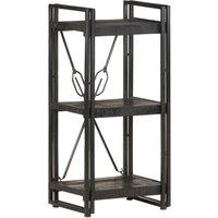 Vidaxl 3-tier Bookcase Black 40X30X80 Cm Solid Mango Wood, Black