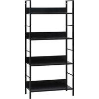 Vidaxl 4-layer Book Shelf Black 60X27.6X124.5 Cm Engineered Wood, Black