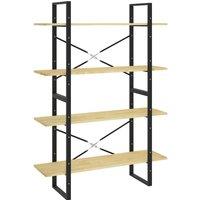 Vidaxl 4-tier Book Cabinet 100X30X140 Cm Solid Pine Wood, Brown