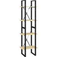 Vidaxl 4-tier Book Cabinet 40X30X140 Cm Solid Pine Wood, Brown