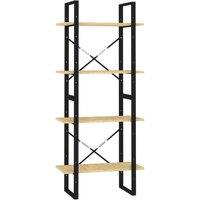Vidaxl 4-tier Book Cabinet 60X30X140 Cm Solid Pine Wood, Brown