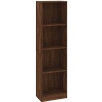 Vidaxl 4-tier Book Cabinet Brown Oak 40X24X143 Cm Engineered Wood, Brown