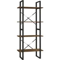 Vidaxl 4-tier Book Cabinet Brown Oak 60X30X140 Cm Engineered Wood, Brown