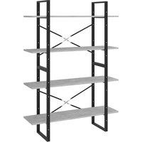 Vidaxl 4-tier Book Cabinet Concrete Grey 100X30X140 Cm Engineered Wood, Grey