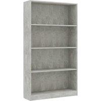 Vidaxl 4-tier Book Cabinet Concrete Grey 80X24X142 Cm Engineered Wood, Grey
