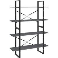 Vidaxl 4-tier Book Cabinet Grey 100X30X140 Cm Solid Pine Wood, Grey