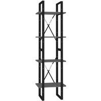 Vidaxl 4-tier Book Cabinet Grey 40X30X140 Cm Engineered Wood, Grey