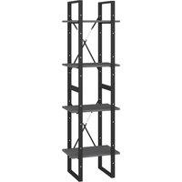 Vidaxl 4-tier Book Cabinet Grey 40X30X140 Cm Solid Pine Wood, Grey