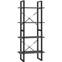 Vidaxl 4-tier Book Cabinet Grey 60X30X140 Cm Solid Pine Wood, Grey