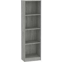 Vidaxl 4-tier Book Cabinet Grey Sonoma 40X24X143 Cm Engineered Wood, Grey