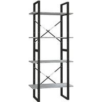 Vidaxl 4-tier Book Cabinet Grey Sonoma 60X30X140 Cm Engineered Wood, Grey