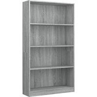 Vidaxl 4-tier Book Cabinet Grey Sonoma 80X24X142 Cm Engineered Wood, Grey