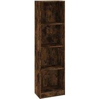 Vidaxl 4-tier Book Cabinet Smoked Oak 40X24X143 Cm Engineered Wood, Brown