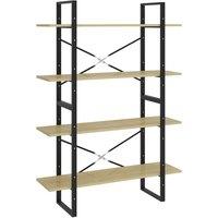 Vidaxl 4-tier Book Cabinet Sonoma Oak 100X30X140 Cm Engineered Wood, Brown