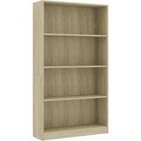 Vidaxl 4-tier Book Cabinet Sonoma Oak 80X24X142 Cm Engineered Wood, Brown
