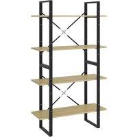 Vidaxl 4-tier Book Cabinet Sonoma Oak 80X30X140 Cm Engineered Wood, Brown