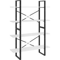 Vidaxl 4-tier Book Cabinet White 100X30X140 Cm Engineered Wood, White