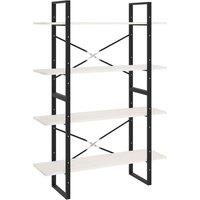 Vidaxl 4-tier Book Cabinet White 100X30X140 Cm Solid Pine Wood, White