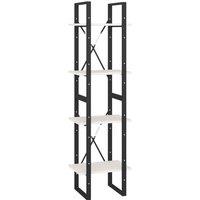 Vidaxl 4-tier Book Cabinet White 40X30X140 Cm Solid Pine Wood, White