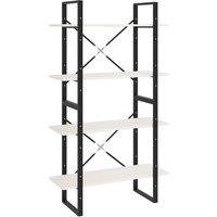 Vidaxl 4-tier Book Cabinet White 80X30X140 Cm Solid Pine Wood, White