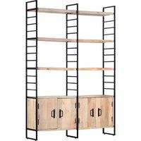 Vidaxl 4-tier Bookcase 124X30X180 Cm Solid Mango Wood, Brown