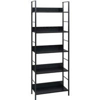 Vidaxl 5-layer Book Shelf Black 60X27.6X158.5 Cm Engineered Wood, Black
