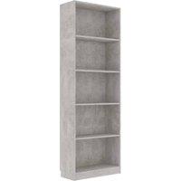 Vidaxl 5-tier Book Cabinet Concrete Grey 60X24X175 Cm Engineered Wood, Grey