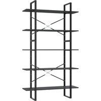 Vidaxl 5-tier Book Cabinet Grey 100X30X175 Cm Engineered Wood, Grey