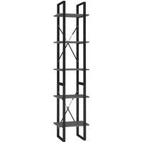 Vidaxl 5-tier Book Cabinet Grey 40X30X175 Cm Engineered Wood, Grey