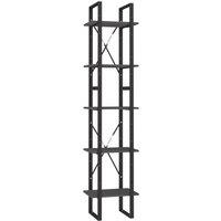 Vidaxl 5-tier Book Cabinet Grey 40X30X175 Cm Pinewood, Grey