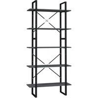 Vidaxl 5-tier Book Cabinet Grey 80X30X175 Cm Engineered Wood, Grey