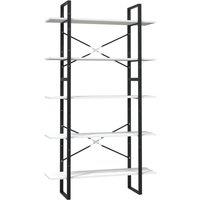 Vidaxl 5-tier Book Cabinet White 100X30X175 Cm Pinewood, White
