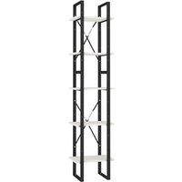 Vidaxl 5-tier Book Cabinet White 40X30X175 Cm Pinewood, White