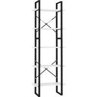Vidaxl 5-tier Book Cabinet White 60X30X175 Cm Engineered Wood, White