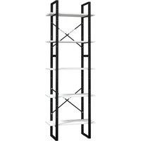 Vidaxl 5-tier Book Cabinet White 60X30X175 Cm Pinewood, White