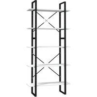 Vidaxl 5-tier Book Cabinet White 80X30X175 Cm Pinewood, White