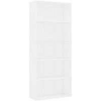 Vidaxl 5-tier Book Cabinet White 80X30X189 Cm Engineered Wood, White