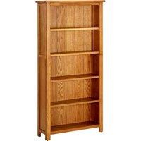Vidaxl 5-tier Bookcase 70X22X140 Cm Solid Oak Wood, Brown