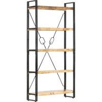 Vidaxl 5-tier Bookcase 90X30X180 Cm Solid Mango Wood, Brown