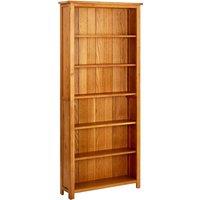 Vidaxl 6-tier Bookcase 80X22.5X180 Cm Solid Oak Wood, Brown
