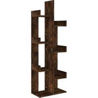 Vidaxl Book Cabinet 48X25.5X140 Cm Smoked Oak Engineered Wood, Brown