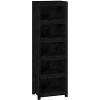 Vidaxl Book Cabinet Black 50X35X154 Cm Solid Wood Pine, Black