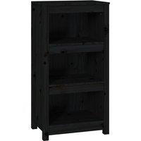 Vidaxl Book Cabinet Black 50X35X97 Cm Solid Wood Pine, Black