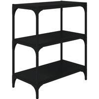 Vidaxl Book Cabinet Black 60X33X70.5 Cm Engineered Wood And Steel, Black