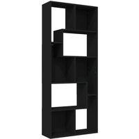 Vidaxl Book Cabinet Black 67X24X161 Cm Engineered Wood, Black