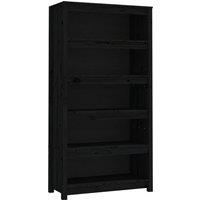 Vidaxl Book Cabinet Black 80X35X154 Cm Solid Wood Pine, Black