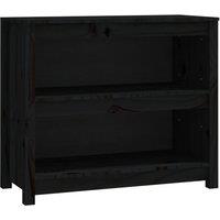 Vidaxl Book Cabinet Black 80X35X68 Cm Solid Wood Pine, Black