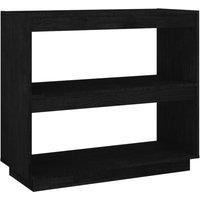 Vidaxl Book Cabinet Black 80X35X71 Cm Solid Pinewood, Black