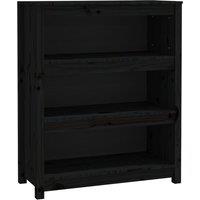Vidaxl Book Cabinet Black 80X35X97 Cm Solid Wood Pine, Black