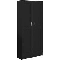 Vidaxl Book Cabinet Black 82.5X30.5X185.5 Cm Engineered Wood, Black